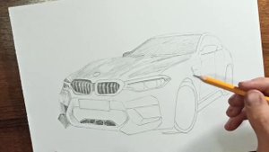 Как нарисовать БМВ М5 Ф90 - how to draw a BMW M5 F90