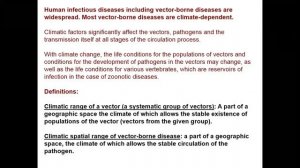 Climate Change: Impacts on the spread of infectious diseases