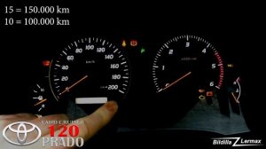 How to turn off the T-BELT light in the instrument panel of a Toyota Land Cruiser 120 / PRADO 120