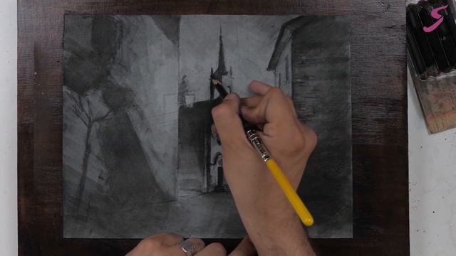 Рисунок. Графика. Ночной пейзаж-3 смотреть онлайн