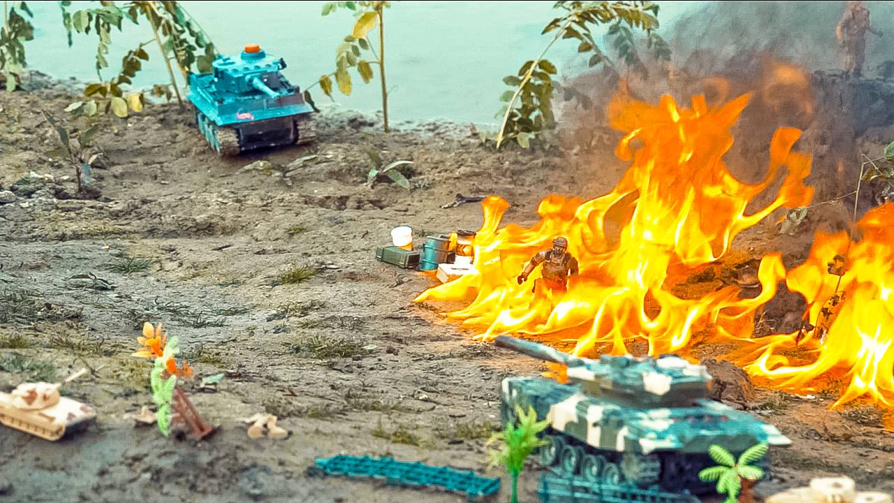 экшен танковый бой с эффектами взрывов