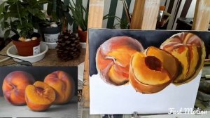 Как рисовать персики маслом /How to paint peaches with oil.