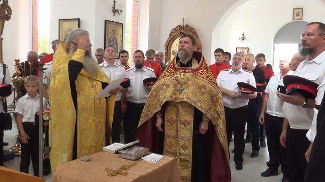 Посещение казаками Свято Георгиевского храма пос. Афипский