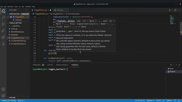 Animated Toggle Button - Python, PySide6 (Time-lapse Video) смотреть онлайн