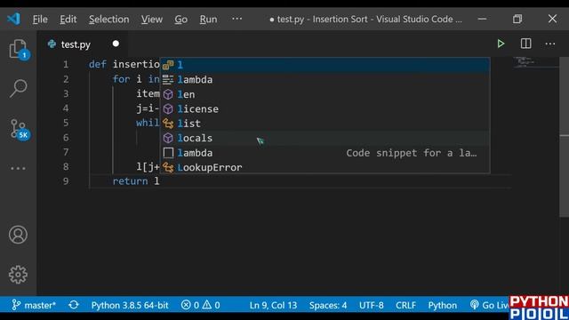 Insertion Sort Algorithm in Python With Program
