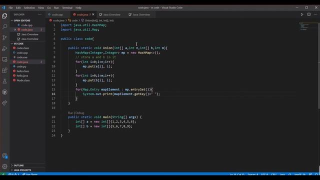 Intersection and union of two Arrays in Java using Hashing | Java | DSA | Arrays | Coder | смотреть онлайн