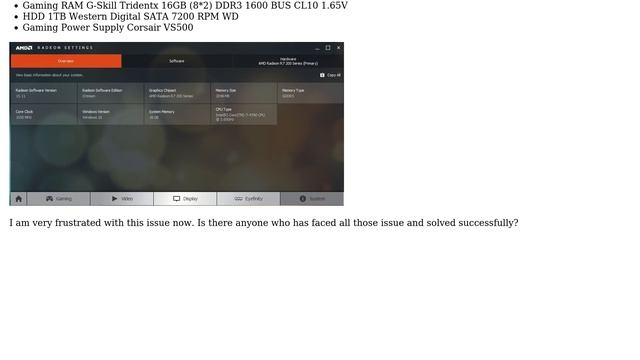amd display driver crash in Windows 10 version 1607
