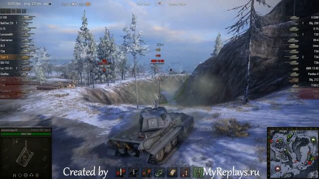 WOT: Arctic Region - PzKpfw VIB Tiger II - 2 frags смотреть онлайн