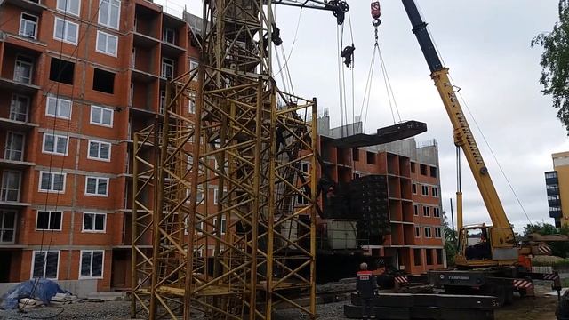 Башенный кран - монтаж 5-й день ч.4 смотреть онлайн
