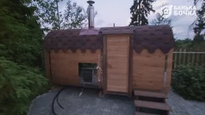 Доставка бани клиенту. Баня-квадро 4 м с боковым входом