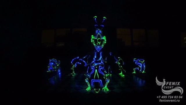 Заказать световое акробатическое шоу на праздник и корпоратив - оригинальное шоу на свадьбу в Москве