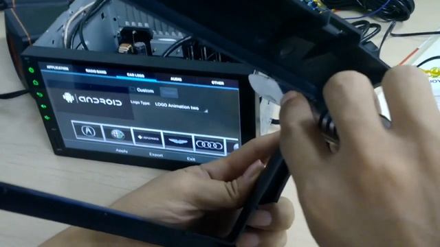 Joying 7 inch android head unit car stereo audio is 178*102mm, adjust it with knife on frame