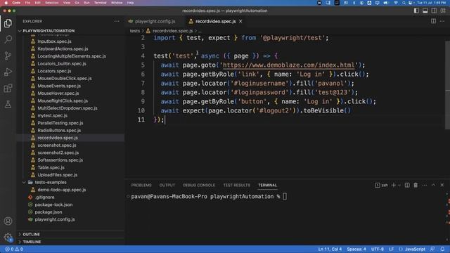 Playwright with Javascript | How to record videos for Tests | Part 30