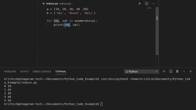 Python Tutorials | Python enumerate | Tamil