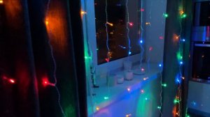 Цветная светодиодная гирлянда занавес с пультом от магазина DOMKOT