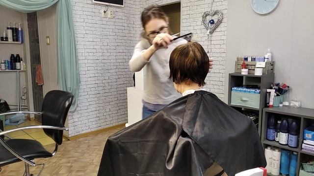 ПРОЦЕСС ЖЕНСКОЙ СТРИЖКИ/ Стрижка для женщины 50+