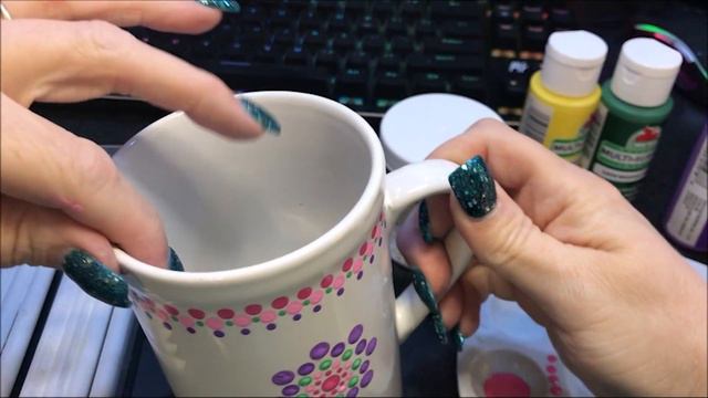 How To Paint Dot Mandalas - Step by step coffee mug - 142