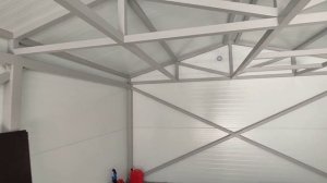 Гараж / склад из сендвич панелей с витражом. 2 часть. обзор изнутри