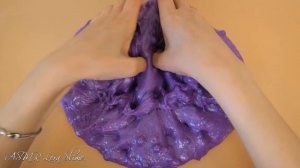 Фиолетовый слайм. 💜 Добавляю в слайм косметику, блестки и бусины. 👑 ASMR Slime.