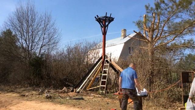 Аисты НЕ прилетели! Да как же так! Продолжаем строить гнездо в деревне. Конструкция, манипулятор. смотреть онлайн