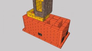 Печь кирпичная,  с системой дожигав, 3 на 6.5 кирпича.