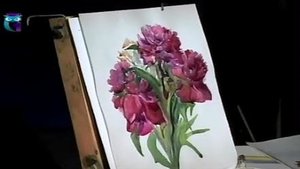 Уроки рисования (# 45) акварелью. Рисуем пионы