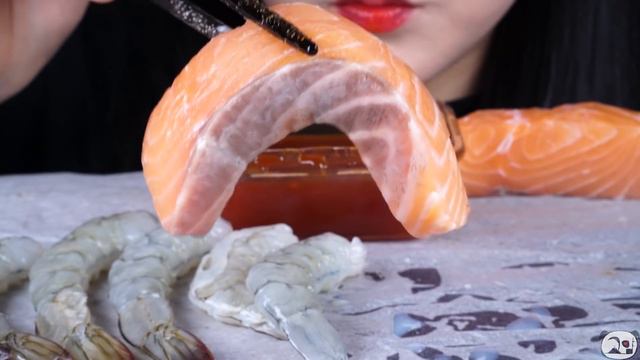ASMR SALMON, OYSTER, RAW SHRIMP, SEAFOOD/연어 먹방, 굴 먹방, 생새우 먹방, 연어회 먹방, 해산물 먹방MUKBANG