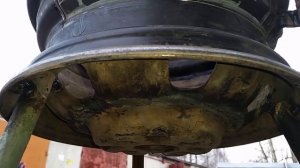 Печь для казана из колёсных дисков. Cast-iron pot oven.