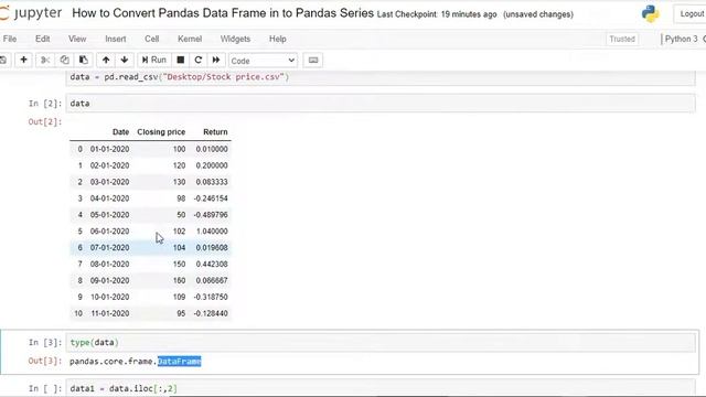 How to Convert Pandas Data Frame in to Pandas Series