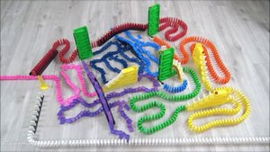 COLORFUL Rainbow Dominoes! | Satisfying Domino Screen Link