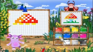 ЛУНТИК УЧИТСЯ РИСОВАТЬ. Часть 9. Мозаика. Мультик - игра для детей.