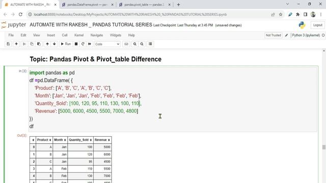 Pandas Pivot & Pivot table Difference смотреть онлайн