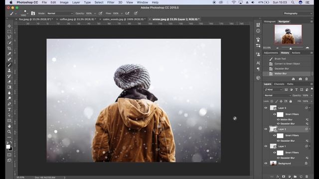 How to Create Snow in Photoshop - PHOTOSHOP TUTORIAL смотреть онлайн