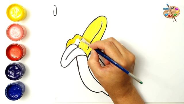 Как нарисовать БАНАН / мультик раскраска БАНАН для детей / Раскраски малышам