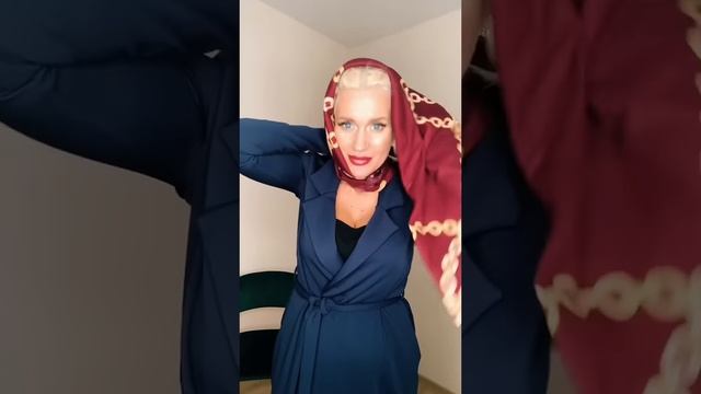Завяжем платок универсальный вариант для всех типов платков #креативныеидеи#стиль#платок
