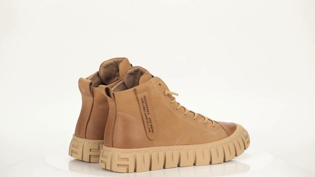 Бежевые кеды из нубука на подкладке из натуральной шерсти чфIK22-143890 смотреть онлайн