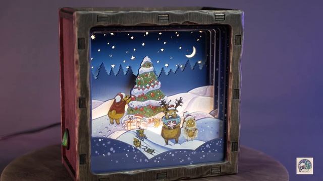 Новогодний ночник "Вечеринка лесных друзей"