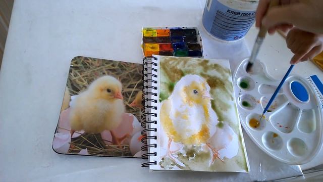 Рисуем цыпленка акварелью, скетч /Draw a chicken in watercolor, sketch смотреть онлайн