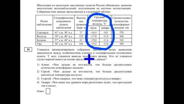 Полный разбор задания  ОГЭ по географии №16 из официальной демоверсии от ФИПИ  2021 год.