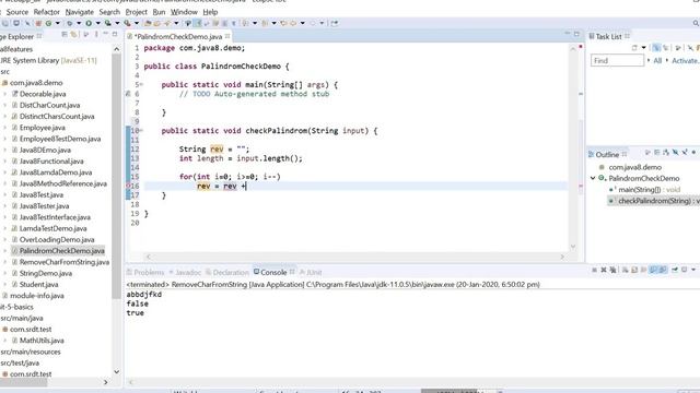 String Palindrome Check in Java
