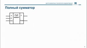 Основы цифровой схемотехники. 08. Сумматоры