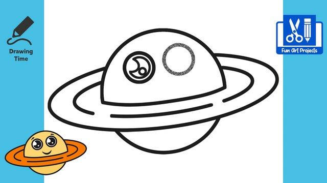 How To Draw A Planet Saturn | How To Draw Cute Things Step By Step смотреть онлайн