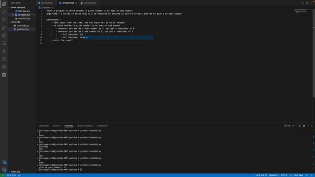 Logical Programming Problems with Python For Beginners : Even or Odd.