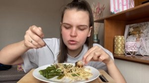 МУКБАНГ курица фасоль / Mukbang не ASMR