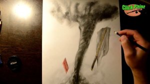 Как нарисовать смерч , торнадо 3D  How to draw a tornado  3D