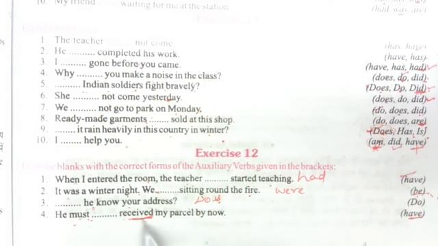 correct form of the verb class 10th | Choose the correct form of the verb | Ex 9-15