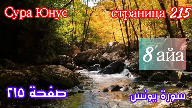 Страница 215 суры Юнус (История Пророка Юнуса) красивые страницы чтения Корана