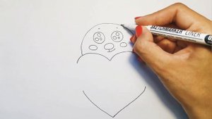 Кавайное сердечко/милый мишка рисунок/рисунок валентинка /рисунок для мамы/рисунок для подруги
