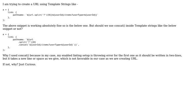 Can we use JS concat() inside Template literals (Template strings)?