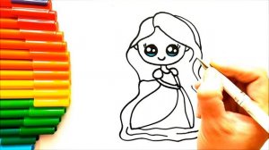 Как нарисовать Рапунцель - Простой рисунок Рапунцель